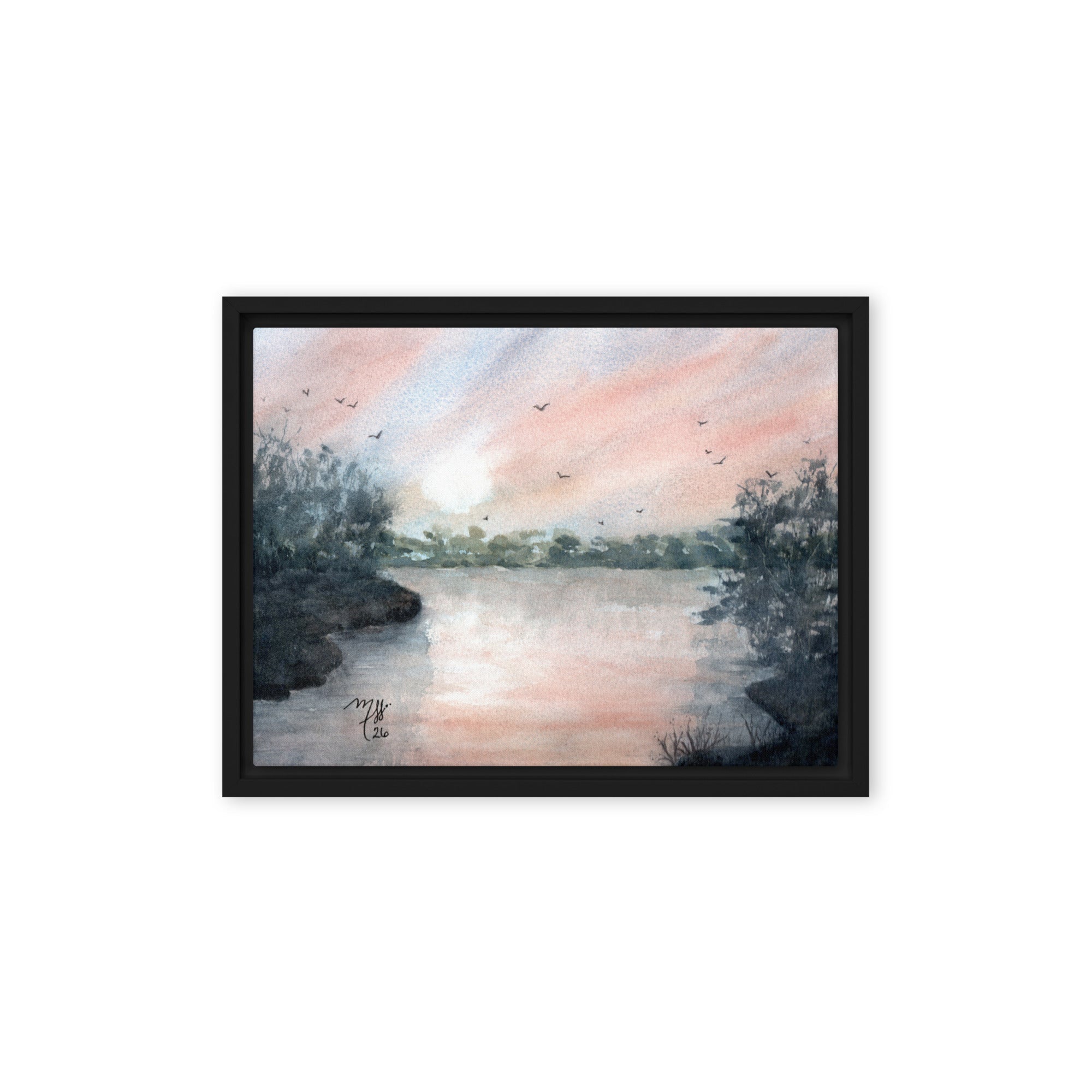 Original Watercolor - Sunset on the Greenbelt