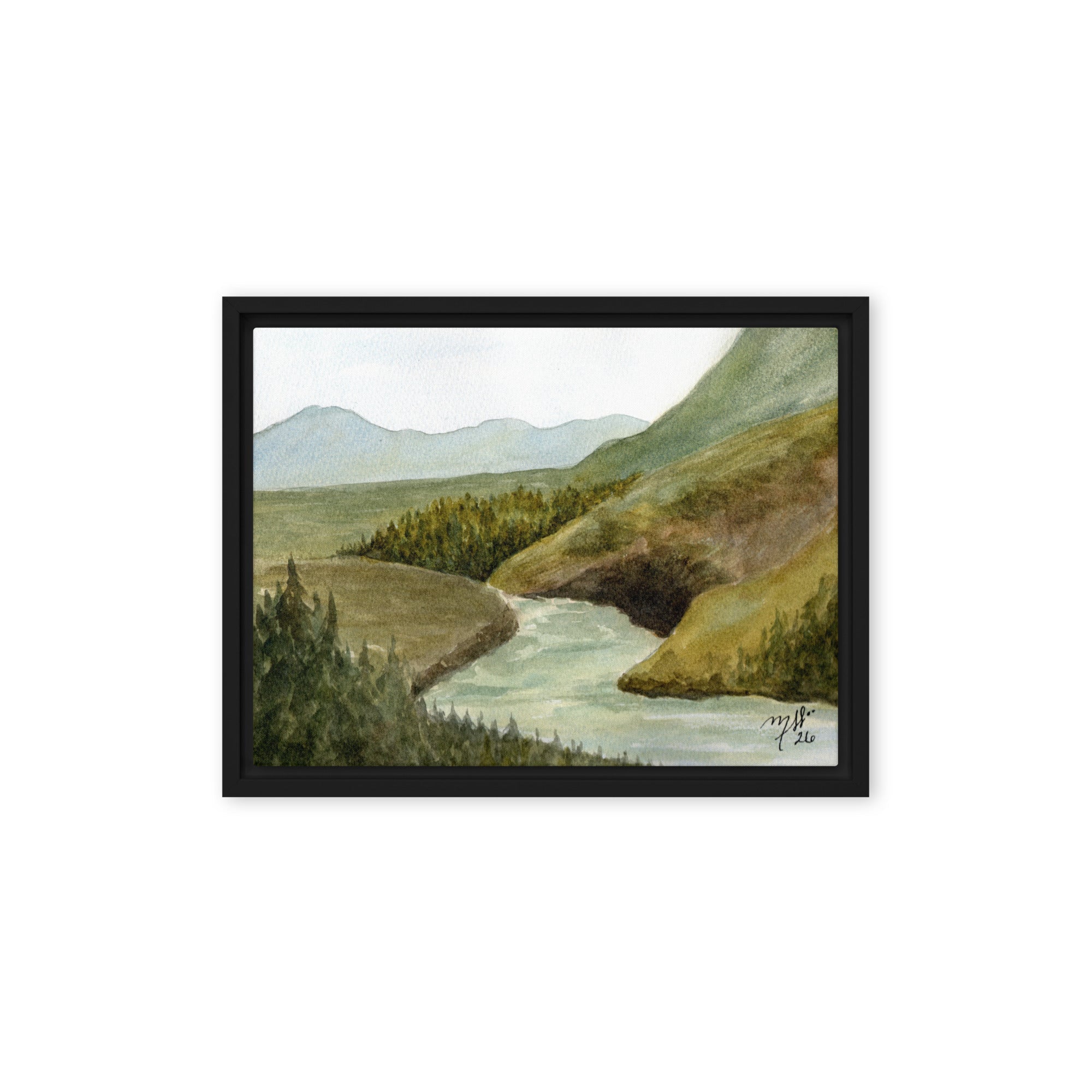 Original Watercolor - Meandering by the River