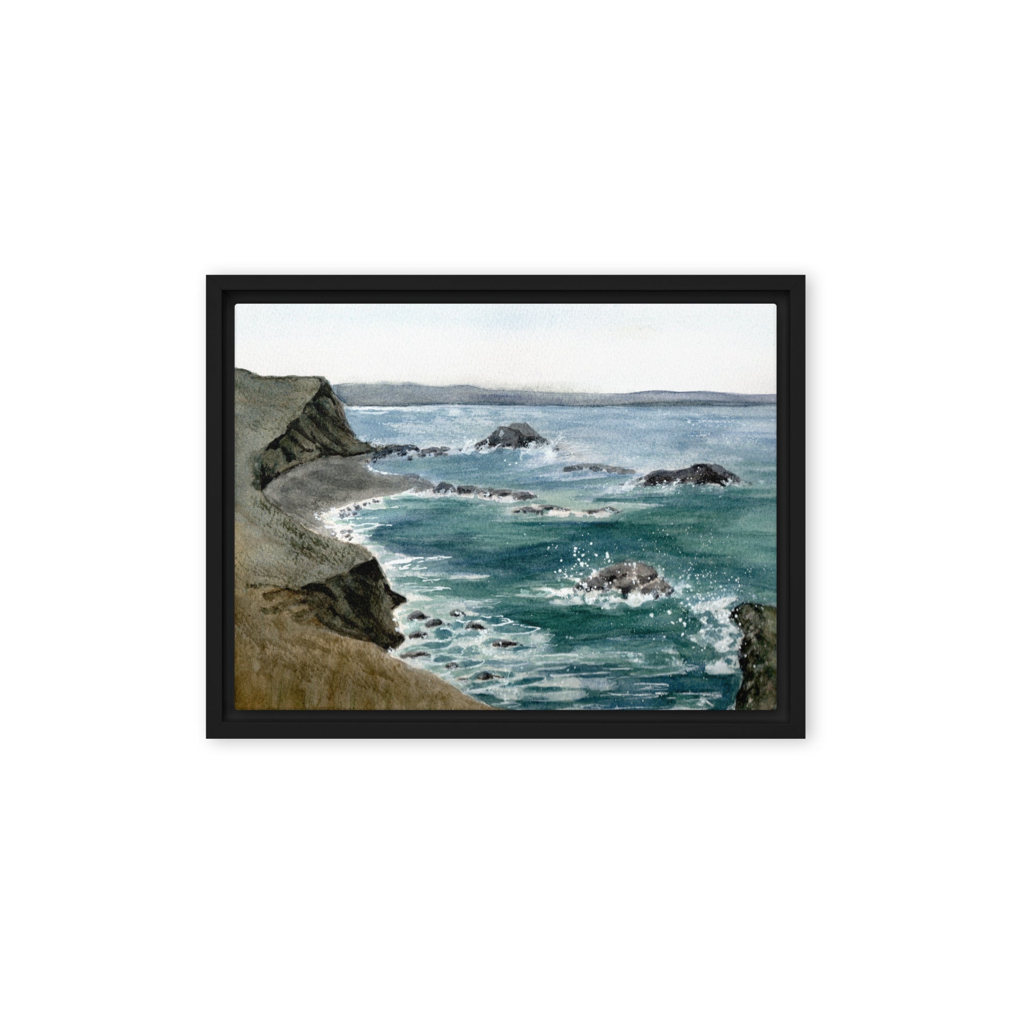 Original Watercolor - Breezy Coastal Cliff
