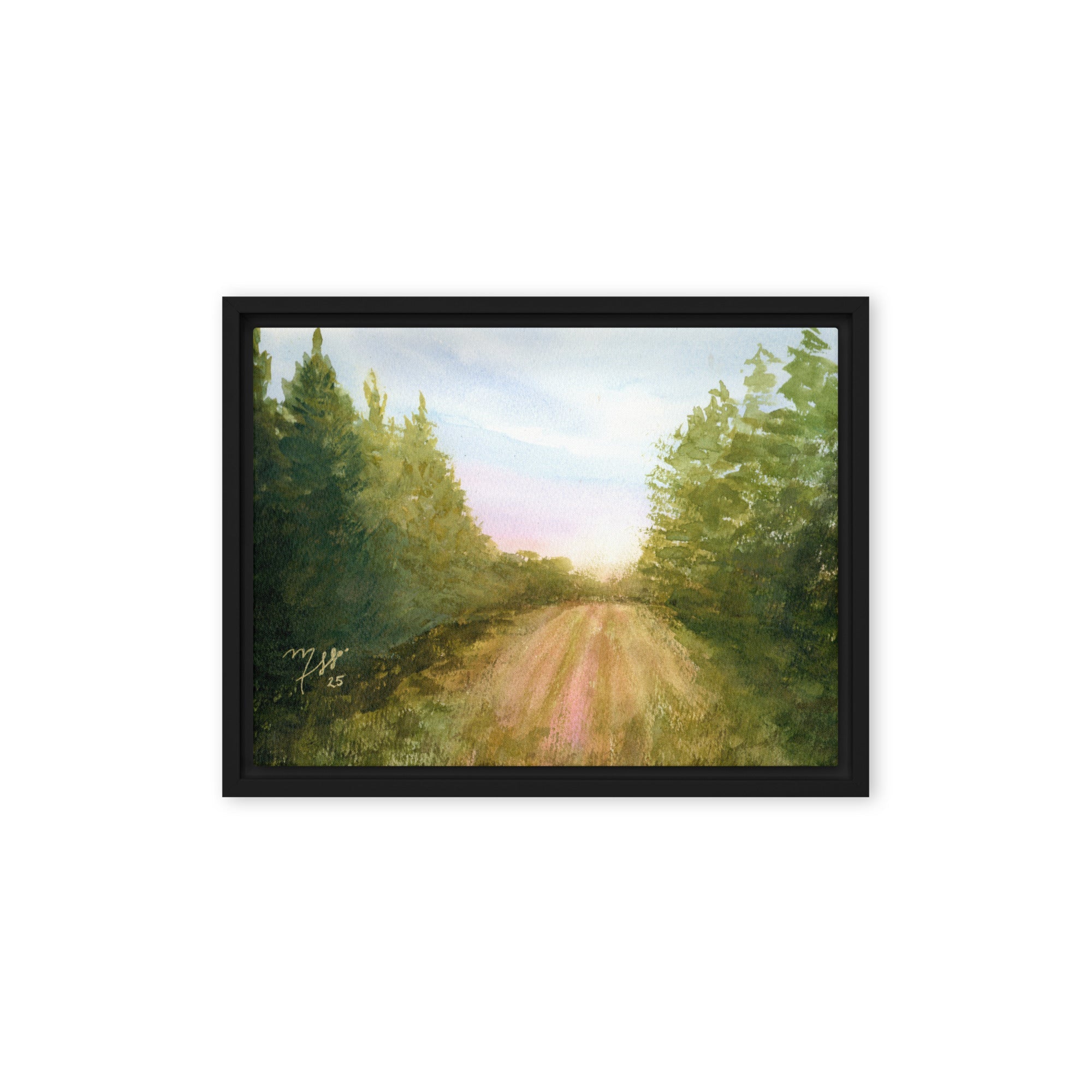 Original Watercolor - Forest Trail at Sunrise