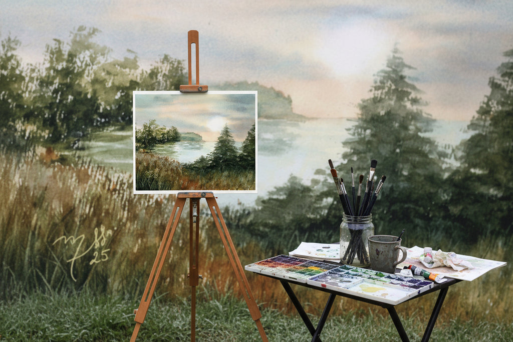 Original Watercolor - Dreaming at the Lake