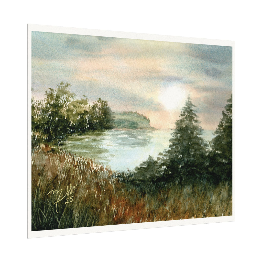Original Watercolor - Dreaming at the Lake