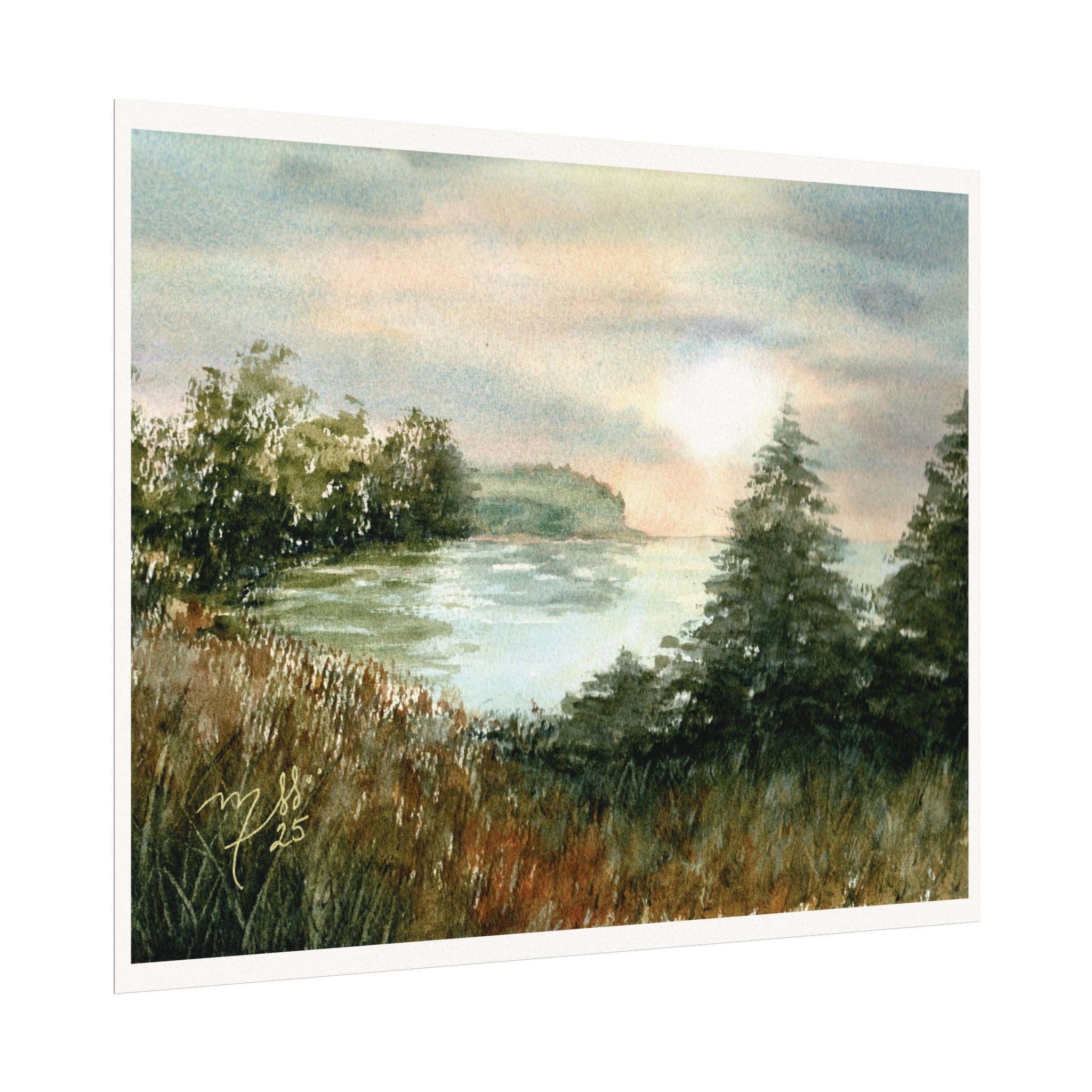 Original Watercolor - Dreaming at the Lake