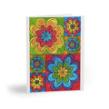 Floral Mosaic Greeting Cards — Colorful Hand-Drawn Flower Note Cards (8/16/24 Pack)