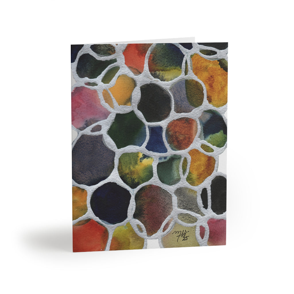 Abstract Watercolor Mosaic Greeting Cards — Pack of 8/16/24
