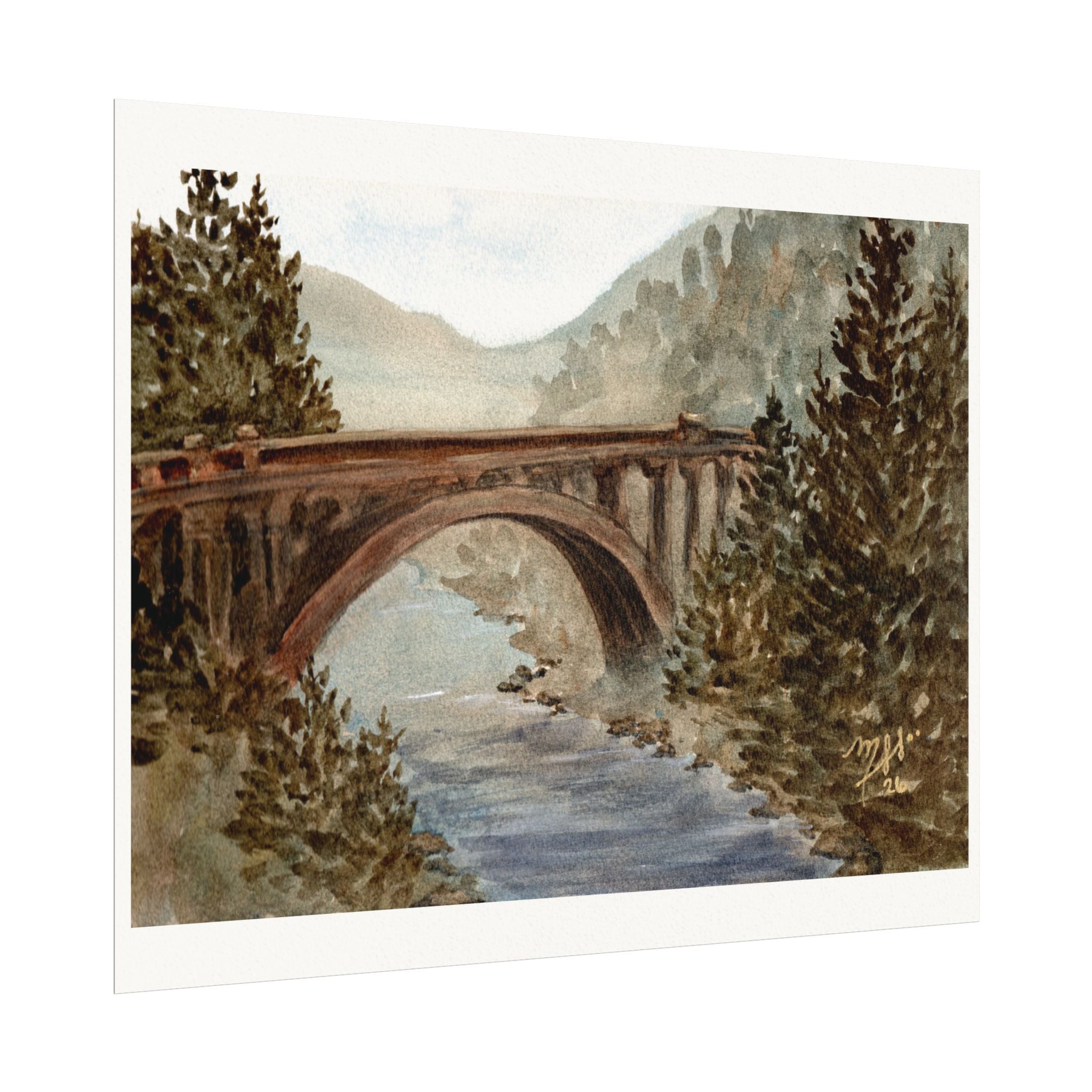 Original Watercolor - Rainbow Bridge to McCall