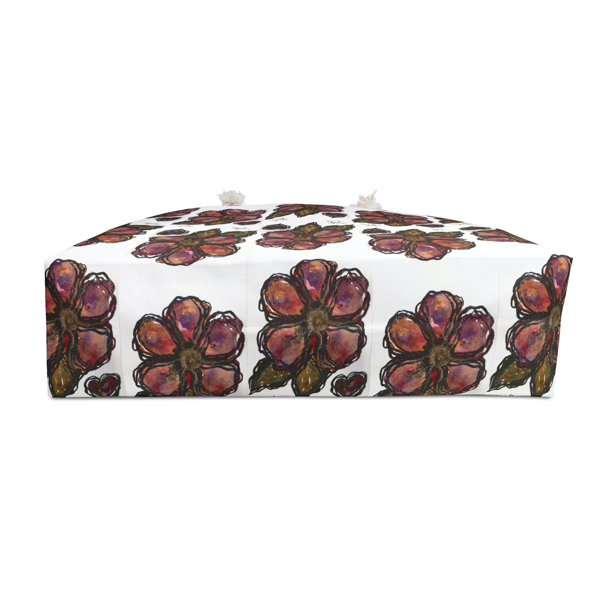 Floral Weekender Bag — Hand-Painted Rose Pattern Travel Tote