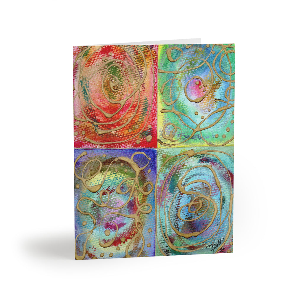 Abstract Floral Greeting Cards Set — Colorful Swirl Art (8/16/24 pcs)