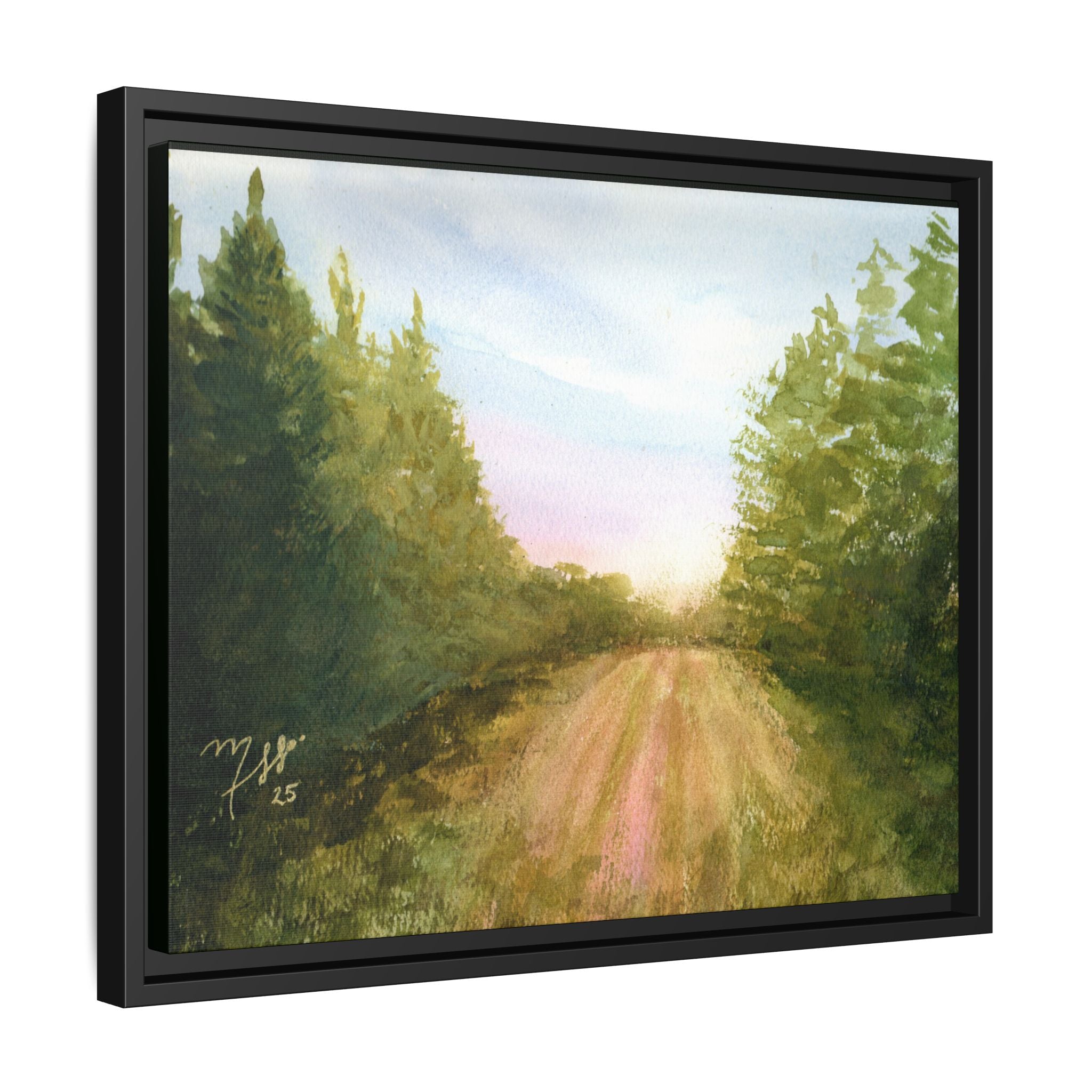 Original Watercolor - Forest Trail at Sunrise