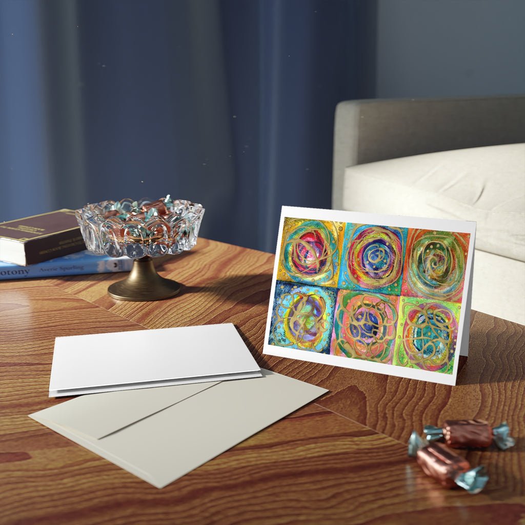 Abstract Swirl Greeting Cards — Colorful Art Notecards (8/16/24 pcs)