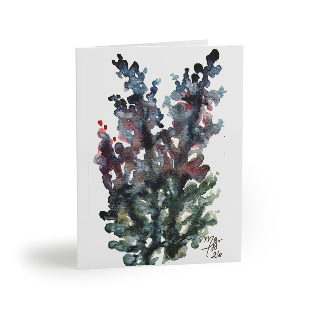 Watercolor Seaweed Greeting Cards — Blank Note Cards Set (8/16/24 pcs)