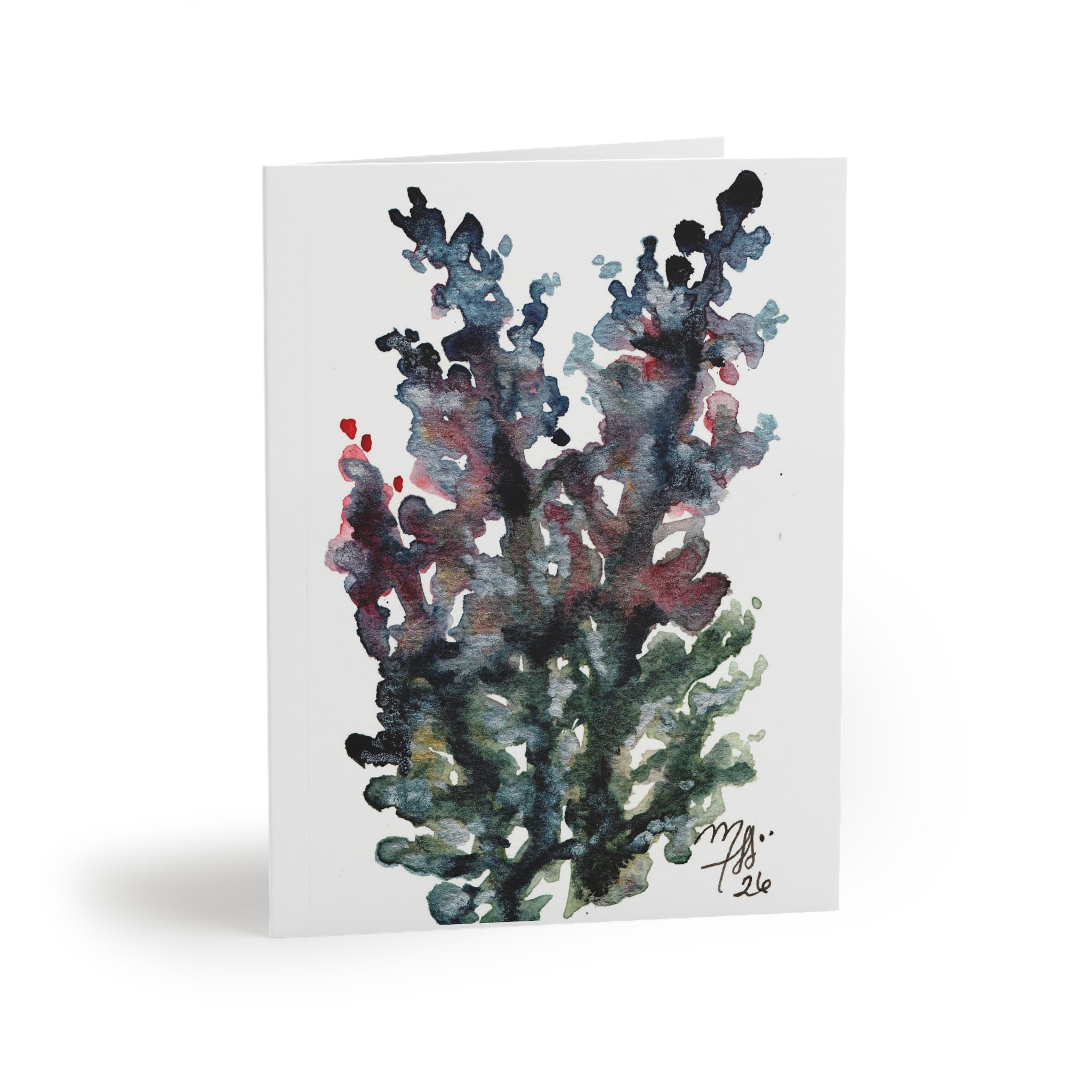 Watercolor Seaweed Greeting Cards — Blank Note Cards Set (8/16/24 pcs)