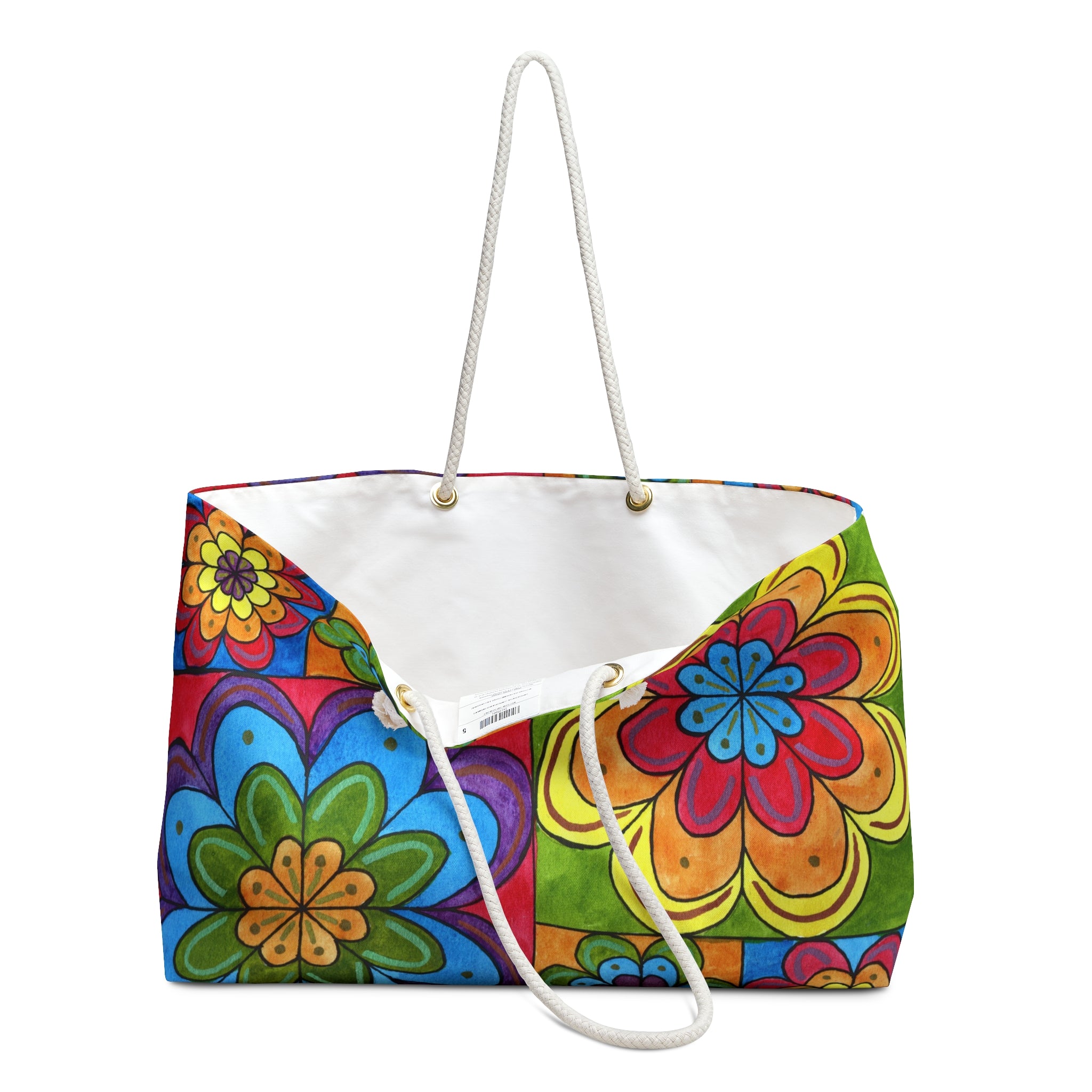 Colorful Floral Patchwork Weekender Bag – Boho Travel Tote