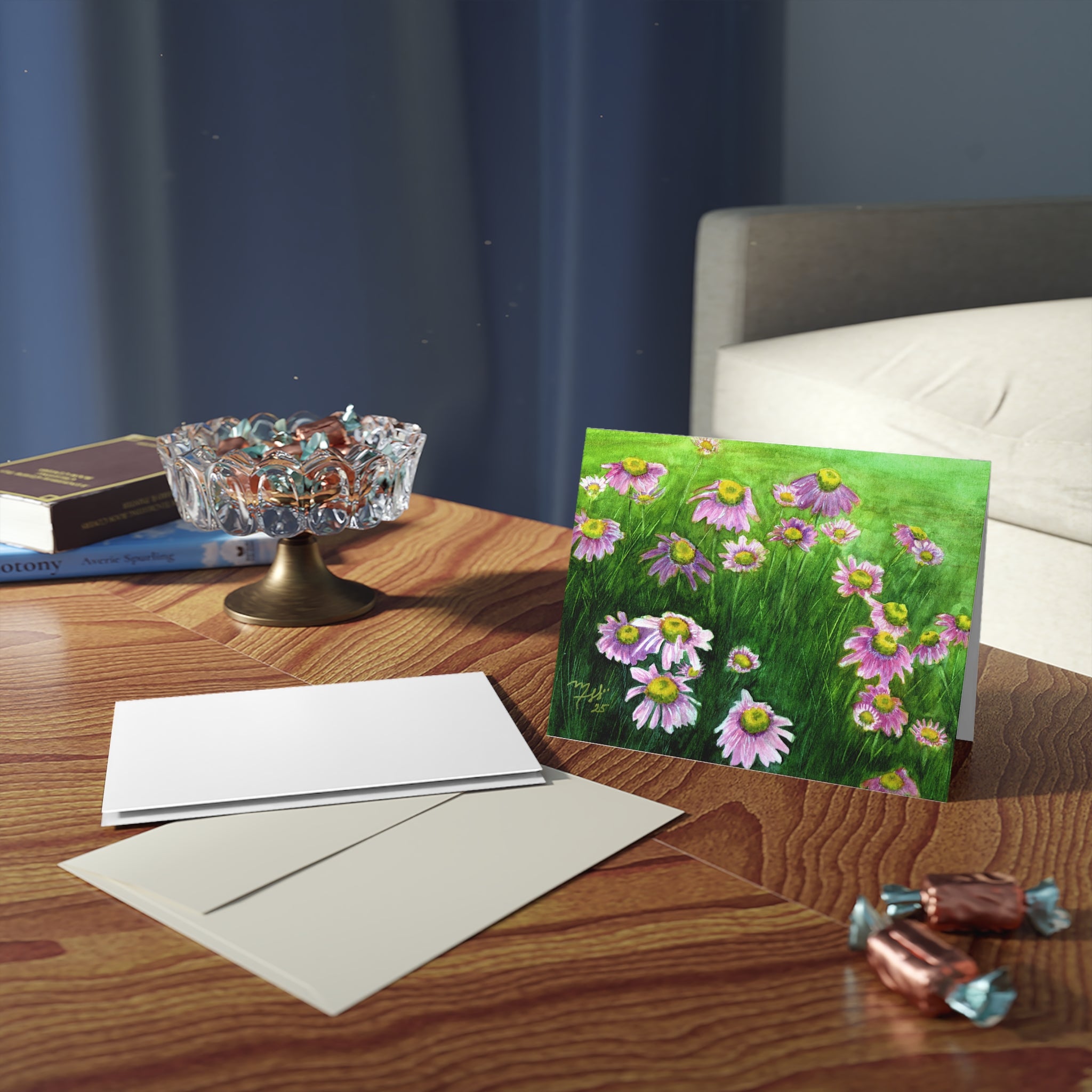 Floral Cosmos Greeting Cards - Blank Notecards Set (8/16/24)