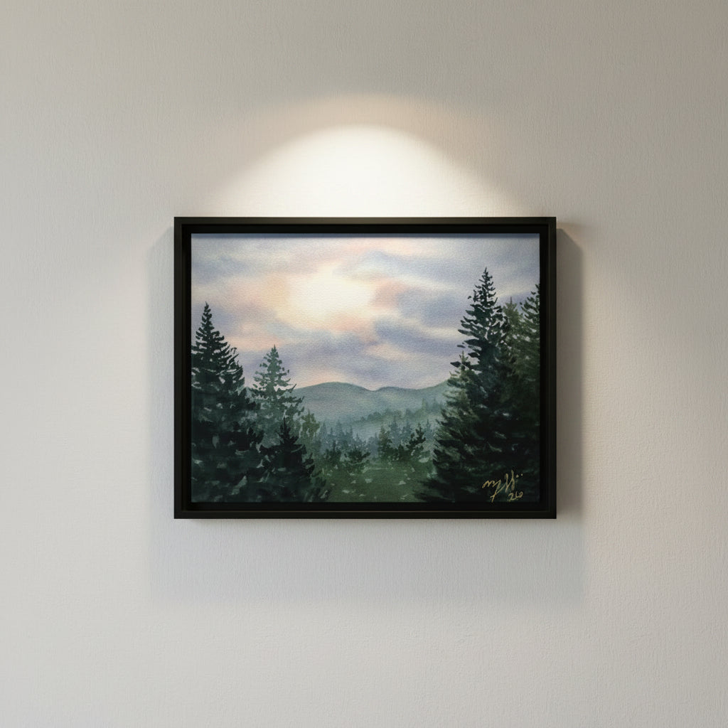 Original Watercolor - Misty Morning Retreat