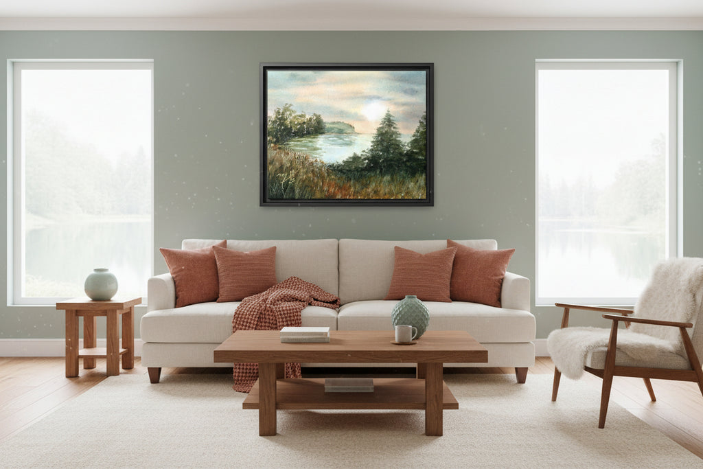 Original Watercolor - Dreaming at the Lake
