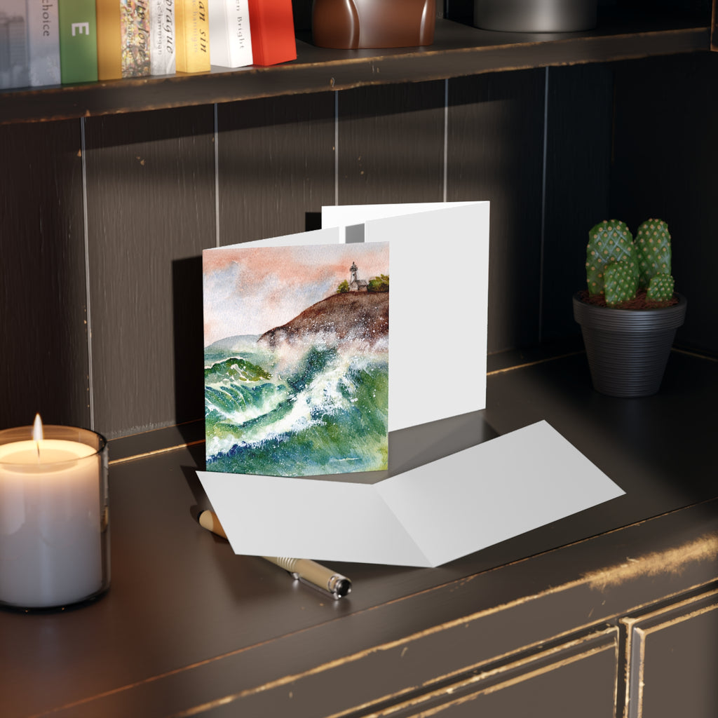 Seaside Lighthouse Watercolor Greeting Cards (Set of 8/16/24)