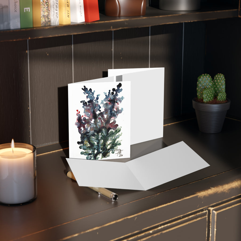 Watercolor Seaweed Greeting Cards — Blank Note Cards Set (8/16/24 pcs)
