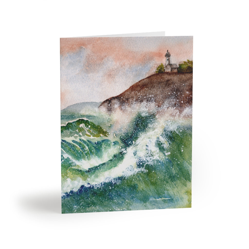 Seaside Lighthouse Watercolor Greeting Cards (Set of 8/16/24)