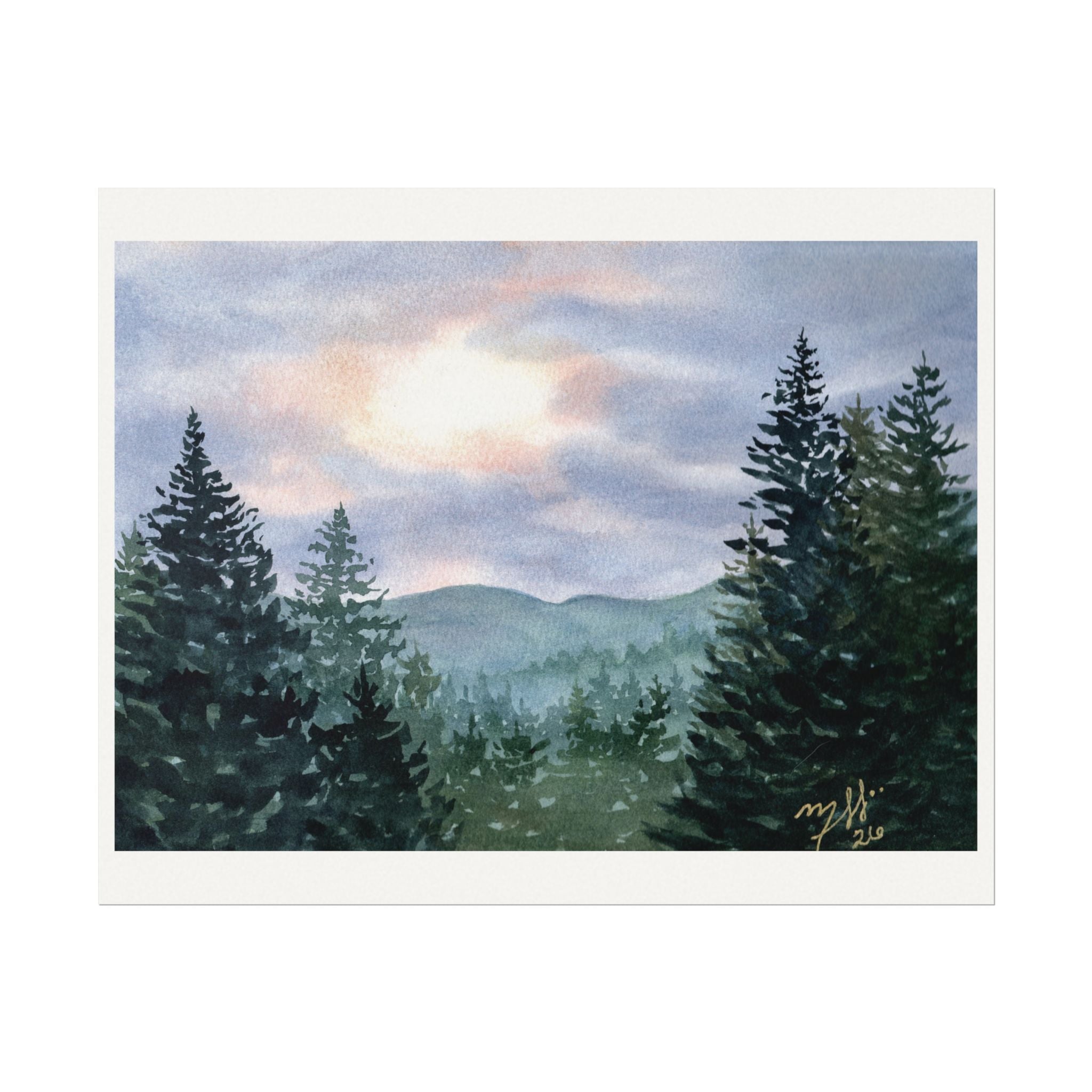 Original Watercolor - Misty Morning Retreat