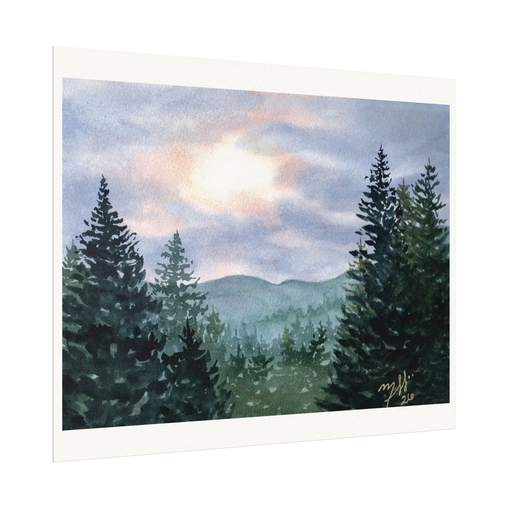 Original Watercolor - Misty Morning Retreat